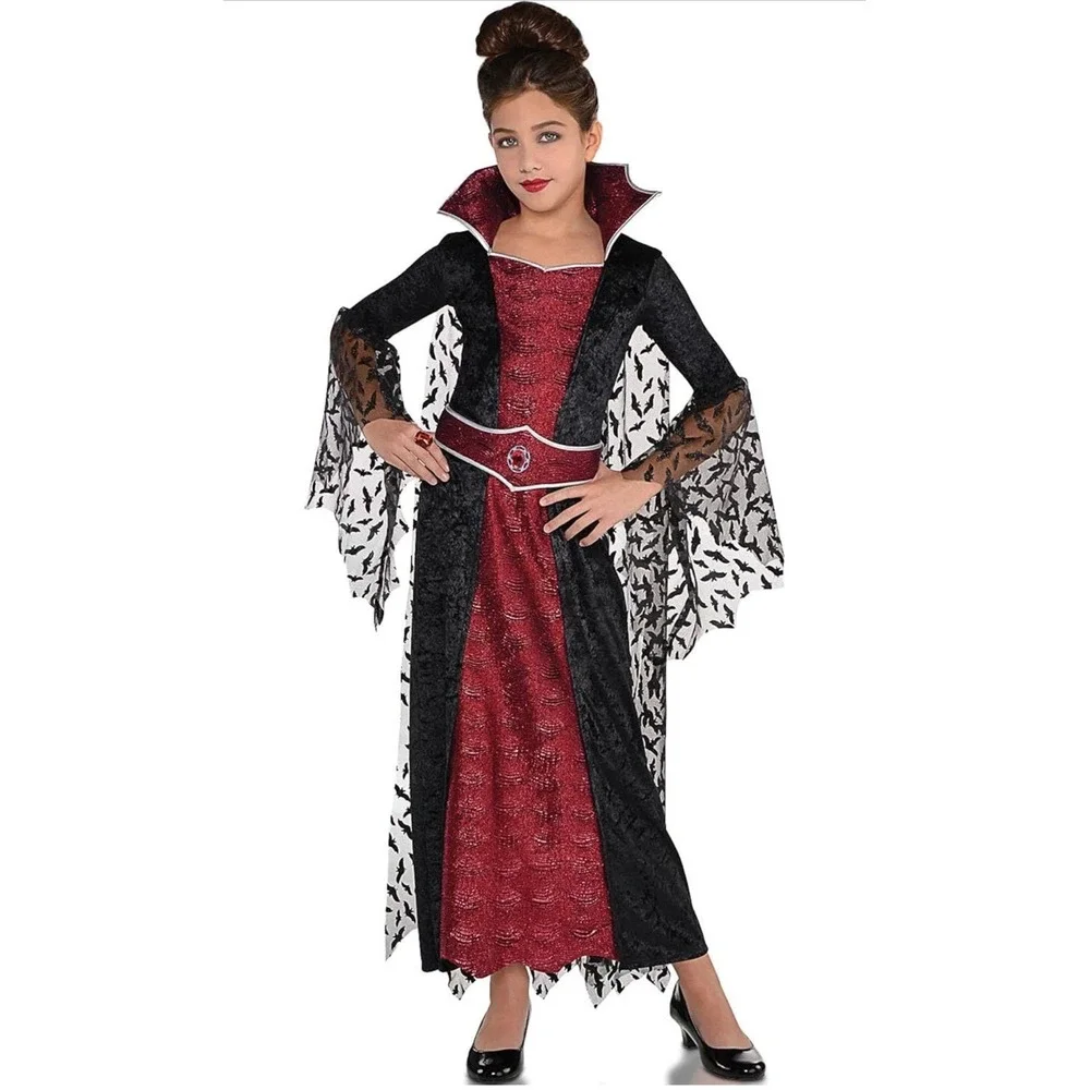 Coffin Queen Vampire Witch Halloween Child Costume SZ 8-10 Amscan Suit Yourself - Picture 2 of 5